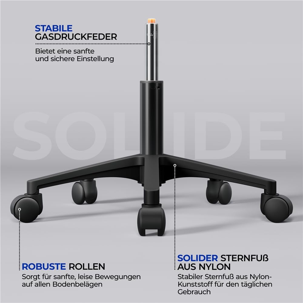 Yaheetech Bürostuhl Ergonomisch mit Netzbespannung Atmungsaktiv, Schwarz