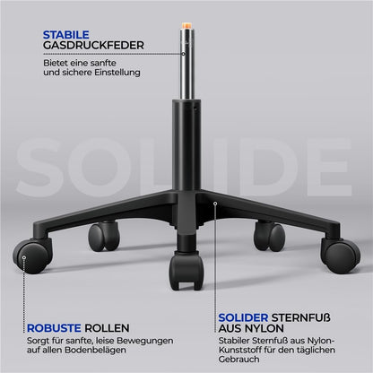 Yaheetech Bürostuhl Ergonomisch mit Netzbespannung Atmungsaktiv, Schwarz