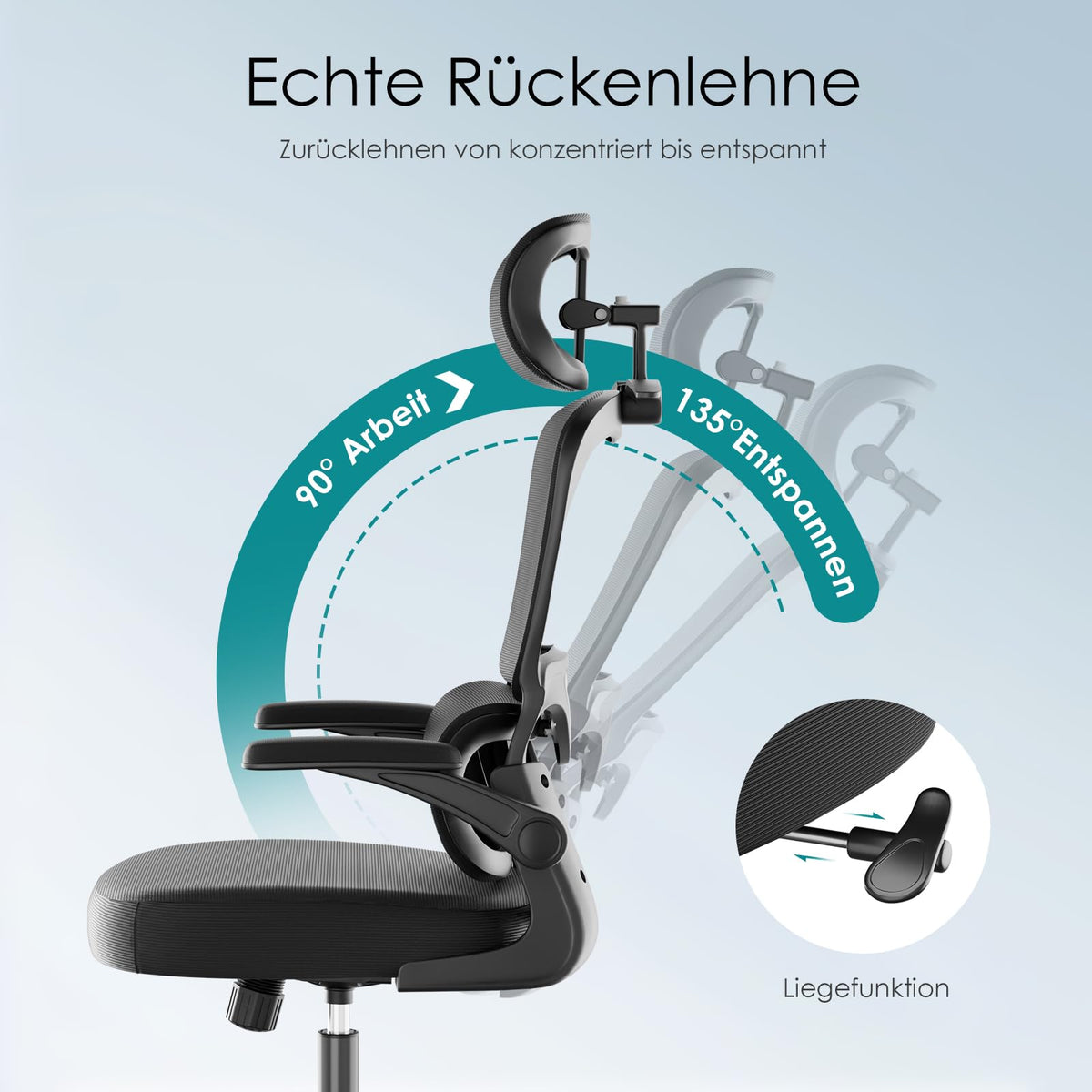 Farini Ergonomic Office Chair with Clothes Rack, Adjustable Headrest, Armrests, Wheels, Black