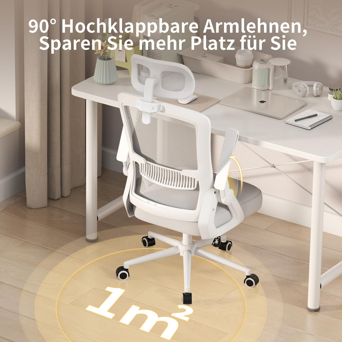 rattantree Schreibtischstuhl Ergonomischer Grau für Zuhause Büro